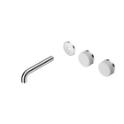 Serenity Wall Basin Set 160mm Offset Spout With Carrara Handle Trim Kit Only Chrome