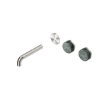 Serenity Wall Basin Set 160mm Offset Spout With Verde Alpi Handle Trim Kit Only Brushed Nickel