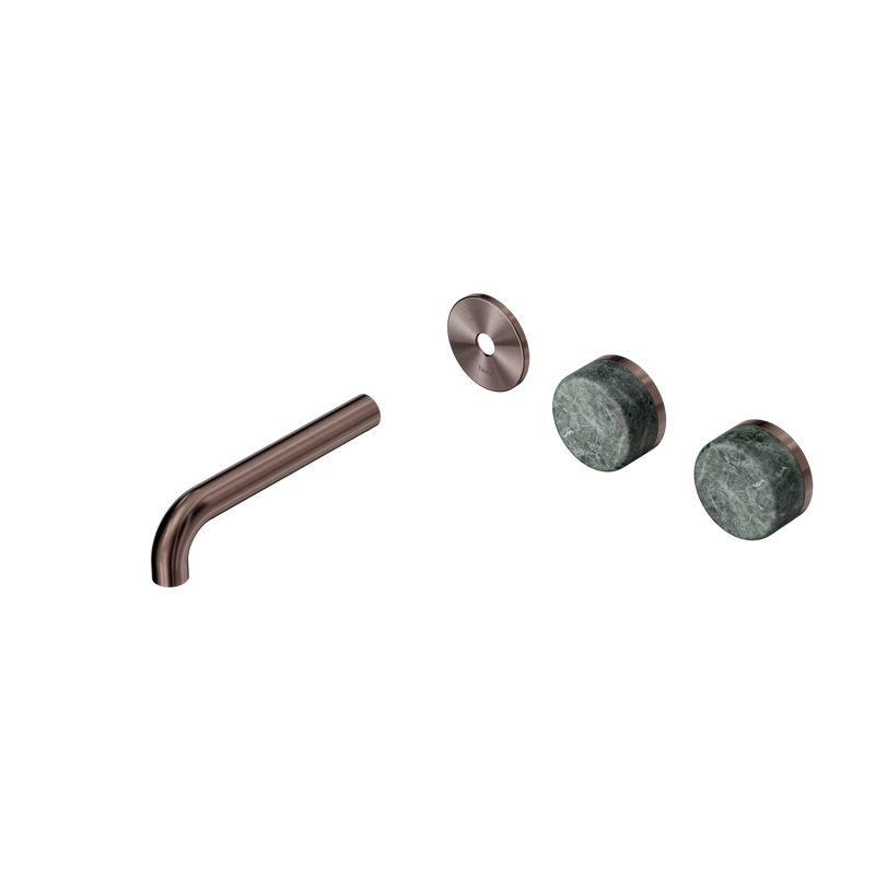 Serenity Wall Basin Set 160mm Offset Spout With Verde Alpi Handle Trim Kit Only Brushed Bronze