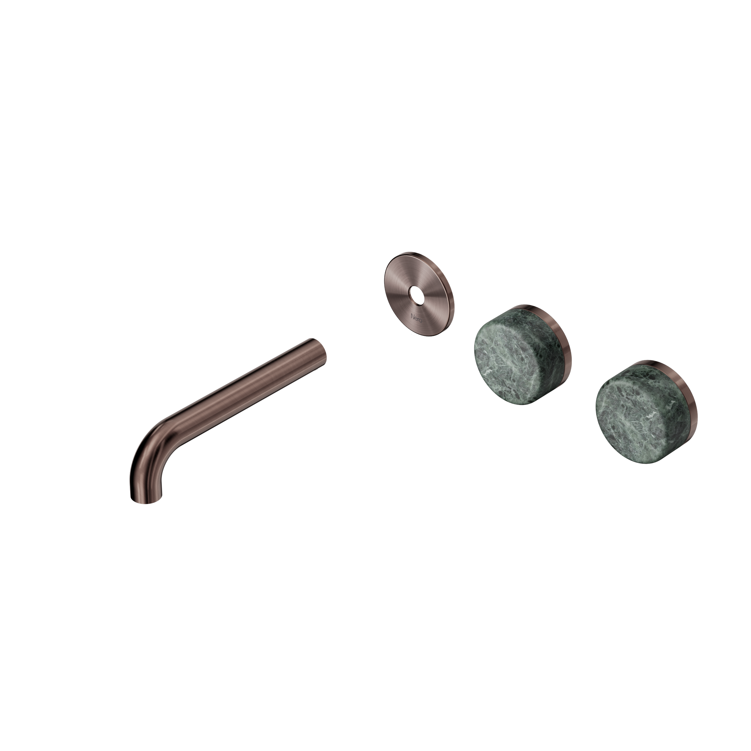 Serenity Wall Basin Set 160mm Offset Spout With Verde Alpi Handle Trim Kit Only Brushed Bronze