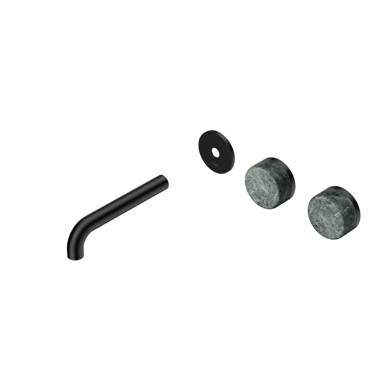 Serenity Wall Basin Set 160mm Offset Spout With Verde Alpi Handle Trim Kit Only Matte Black