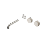 Serenity Wall Basin Set 160mm Offset Spout With Rome Travertine Handle Trim Kit Only Brushed Nickel