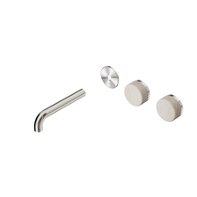 Serenity Wall Basin Set 160mm Offset Spout With Rome Travertine Handle Trim Kit Only Brushed Nickel
