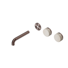 Serenity Wall Basin Set 160mm Offset Spout With Rome Travertine Handle Trim Kit Only Brushed Bronze
