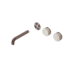 Serenity Wall Basin Set 160mm Offset Spout With Rome Travertine Handle Trim Kit Only Brushed Bronze