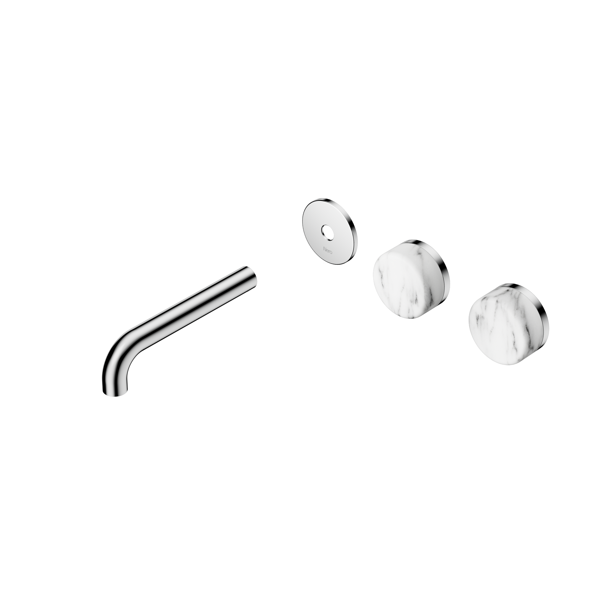 Serenity Wall Basin Set 160mm Offset Spout With Arabescato Corchia Handle Trim Kit Only Chrome