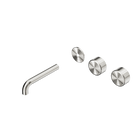 Serenity Wall Basin Set 160mm Offset Spout With Metal Handle Trim Kit Only Brushed Nickel