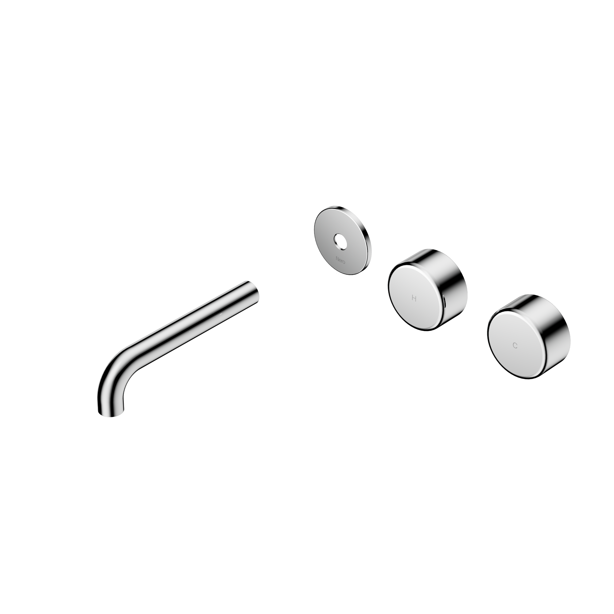 Serenity Wall Basin Set 160mm Offset Spout With Metal Handle Trim Kit Only Chrome