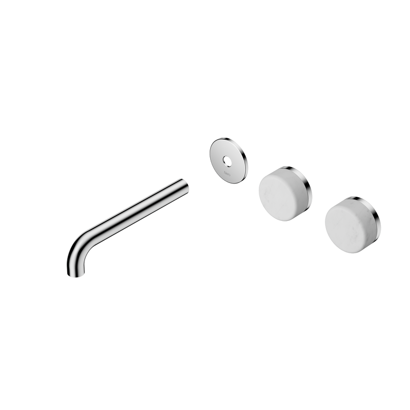 Serenity Wall Basin Set 185mm Offset Spout With Carrara Handle Trim Kit Only Chrome