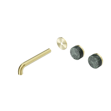 Serenity Wall Basin Set 185mm Offset Spout With Verde Alpi Handle Trim Kit Only Brushed Gold