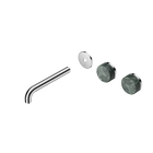 Serenity Wall Basin Set 185mm Offset Spout With Verde Alpi Handle Trim Kit Only Chrome