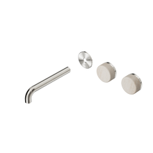 Serenity Wall Basin Set 185mm Offset Spout With Rome Travertine Handle Trim Kit Only Brushed Nickel