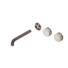 Serenity Wall Basin Set 185mm Offset Spout With Rome Travertine Handle Trim Kit Only Brushed Bronze