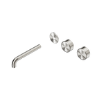 Serenity Wall Basin Set 185mm Offset Spout With Metal Handle Trim Kit Only Brushed Nickel