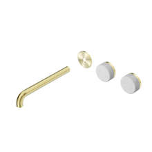 Serenity Wall Basin Set 220mm Offset Spout With Carrara Handle Trim Kit Only Brushed Gold