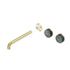 Serenity Wall Basin Set 220mm Offset Spout With Verde Alpi Handle Trim Kit Only Brushed Gold