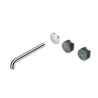 Serenity Wall Basin Set 220mm Offset Spout With Verde Alpi Handle Trim Kit Only Chrome