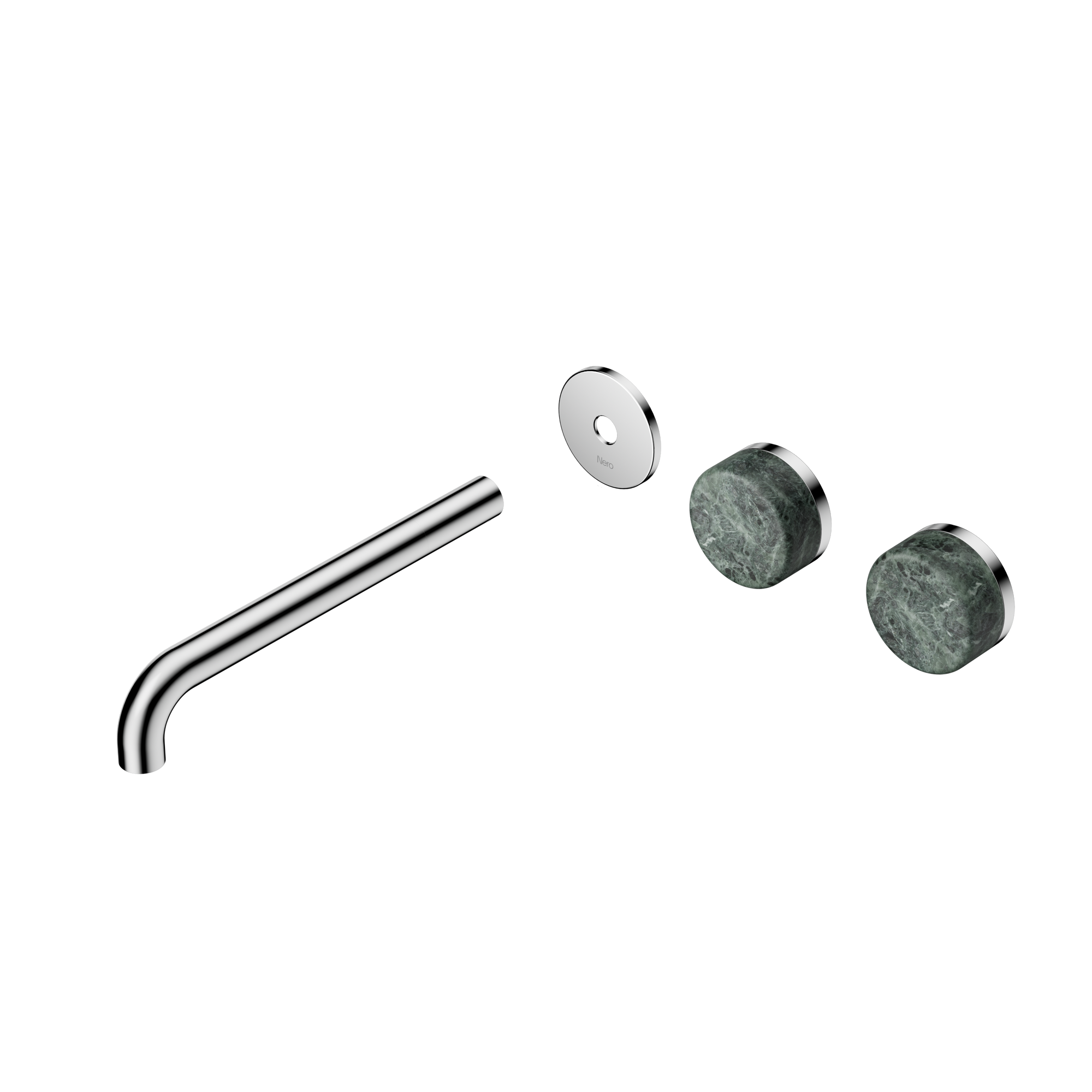 Serenity Wall Basin Set 220mm Offset Spout With Verde Alpi Handle Trim Kit Only Chrome