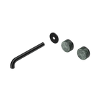 Serenity Wall Basin Set 220mm Offset Spout With Verde Alpi Handle Trim Kit Only Matte Black
