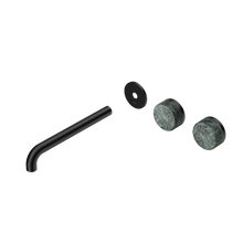 Serenity Wall Basin Set 220mm Offset Spout With Verde Alpi Handle Trim Kit Only Matte Black
