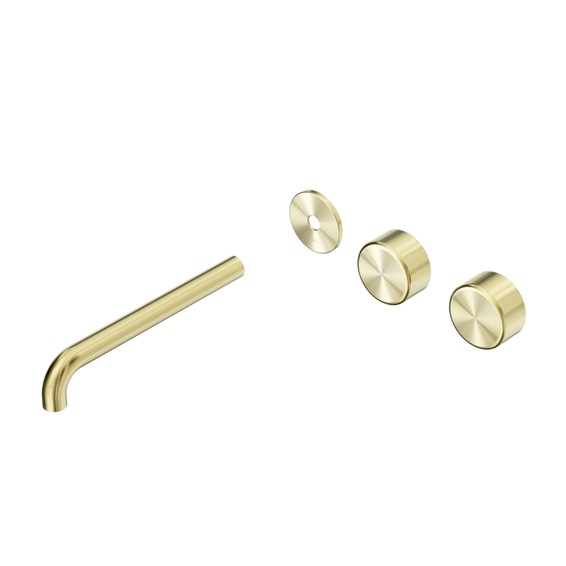 Serenity Wall Basin Set 220mm Offset Spout With Metal Handle Trim Kit Only Brushed Gold
