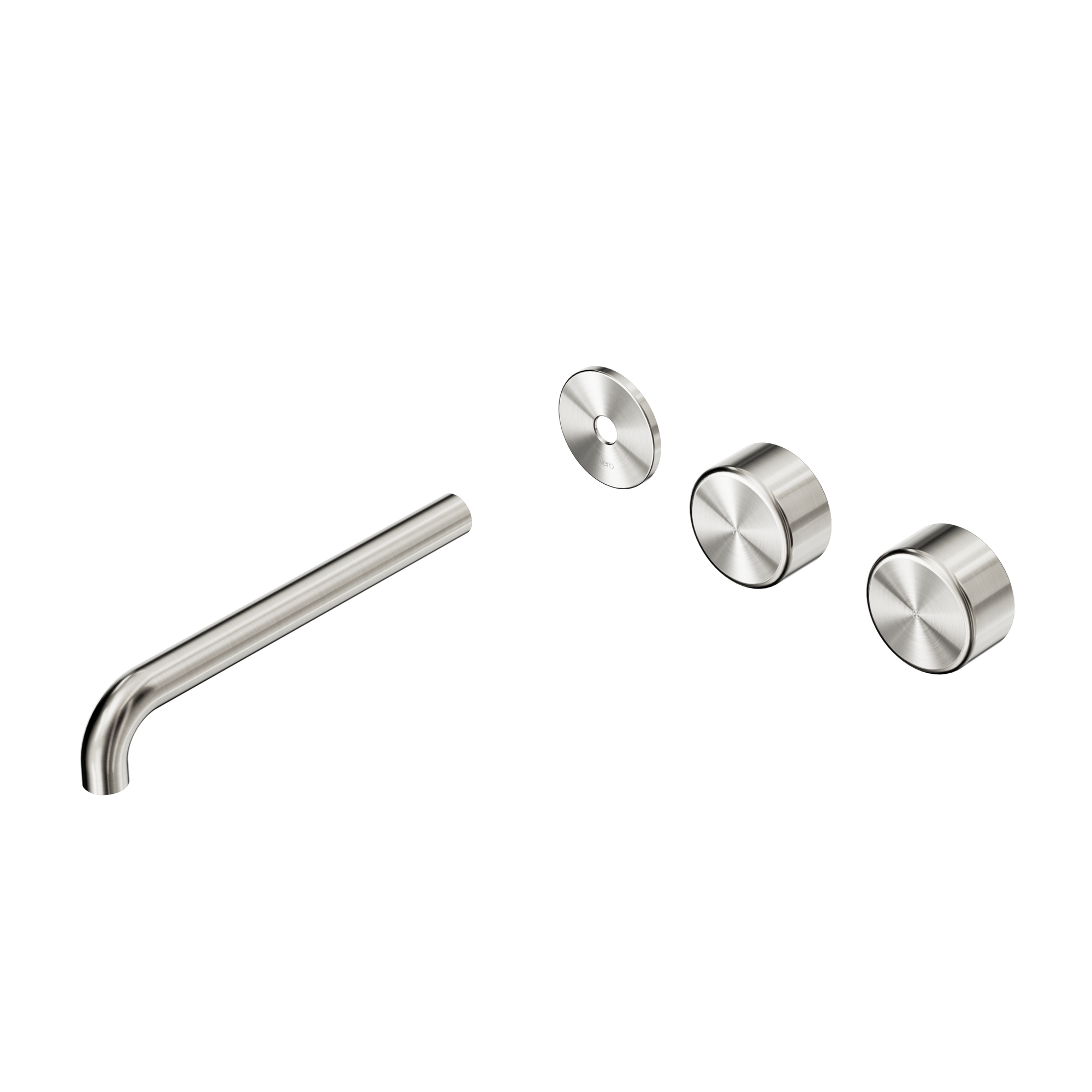 Serenity Wall Basin Set 220mm Offset Spout With Metal Handle Trim Kit Only Brushed Nickel