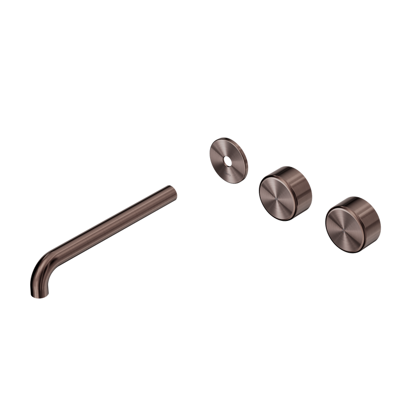 Serenity Wall Basin Set 220mm Offset Spout With Metal Handle Trim Kit Only Brushed Bronze
