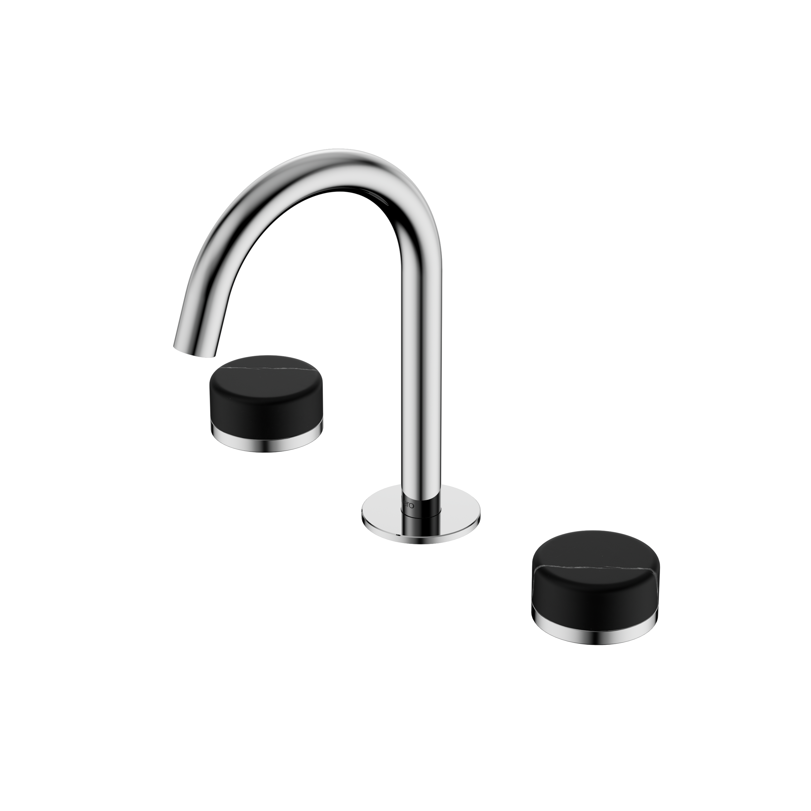 Serenity Basin Set Arc Spout With Marquina Black Handle Chrome