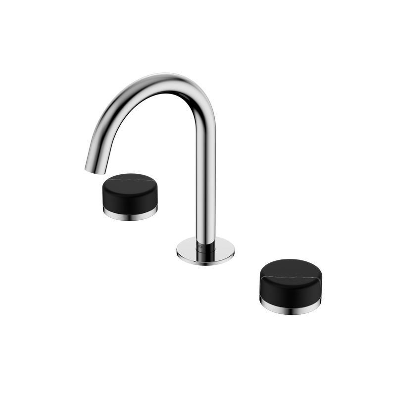 Serenity Basin Set Arc Spout With Marquina Black Handle Chrome