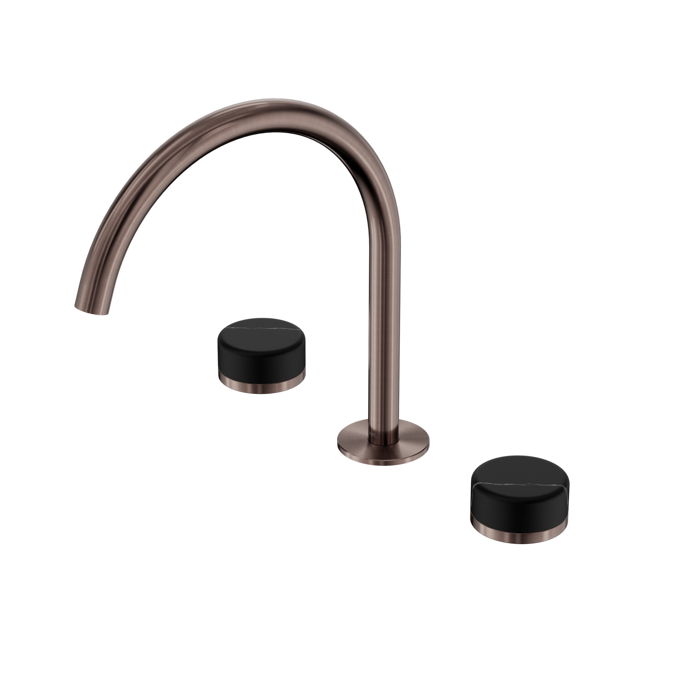 Serenity Bath/Kitchen Set Arc Spout With Marquina Black Handle Brushed Bronze