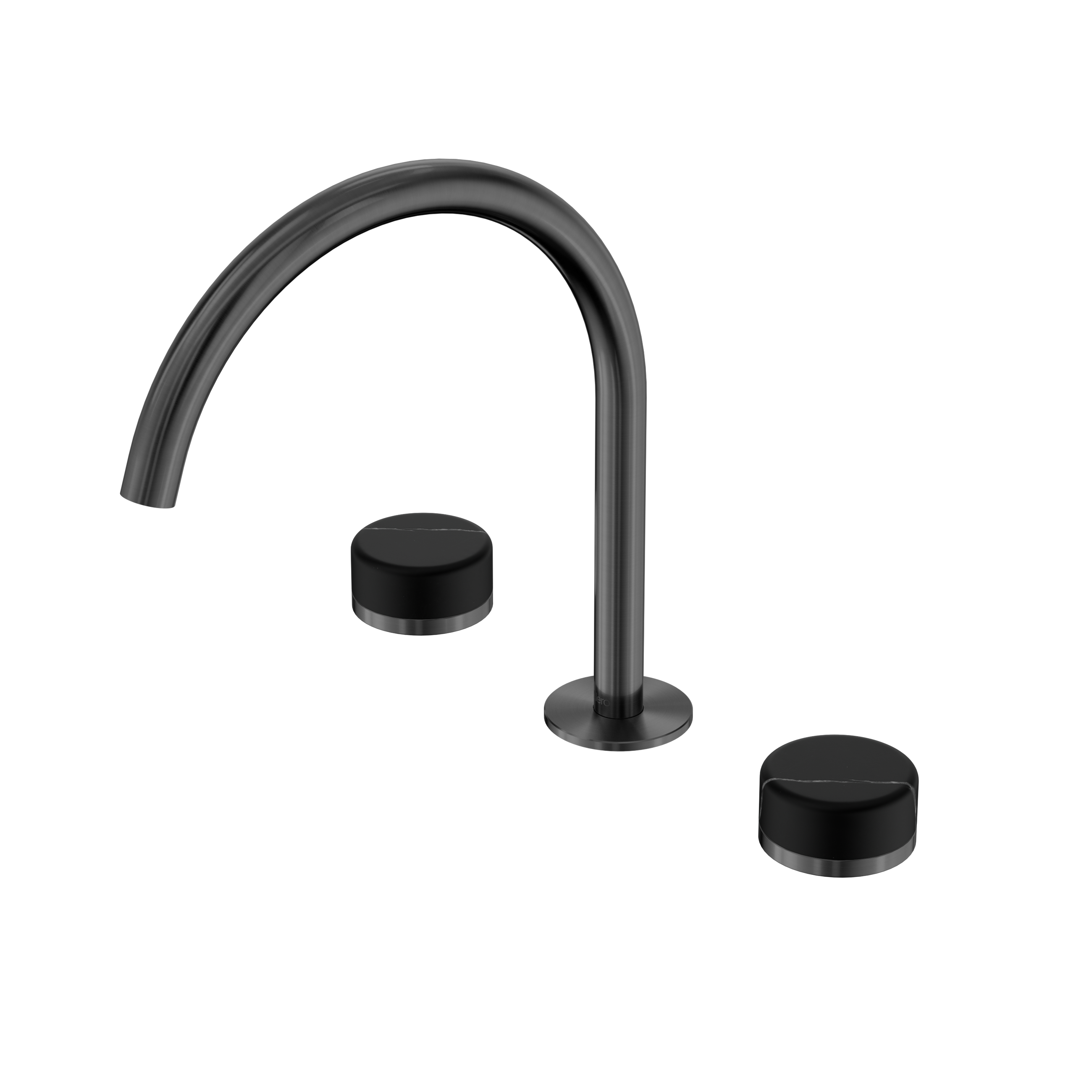 Serenity Bath/Kitchen Set Arc Spout With Marquina Black Handle Gun Metal
