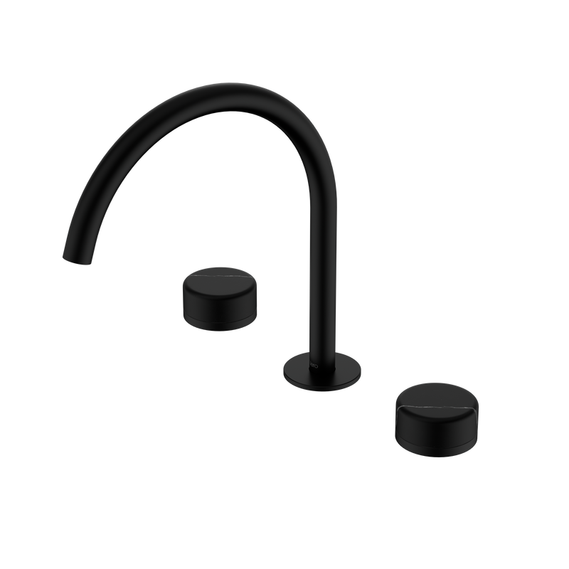 Serenity Bath/Kitchen Set Arc Spout With Marquina Black Handle Matte Black