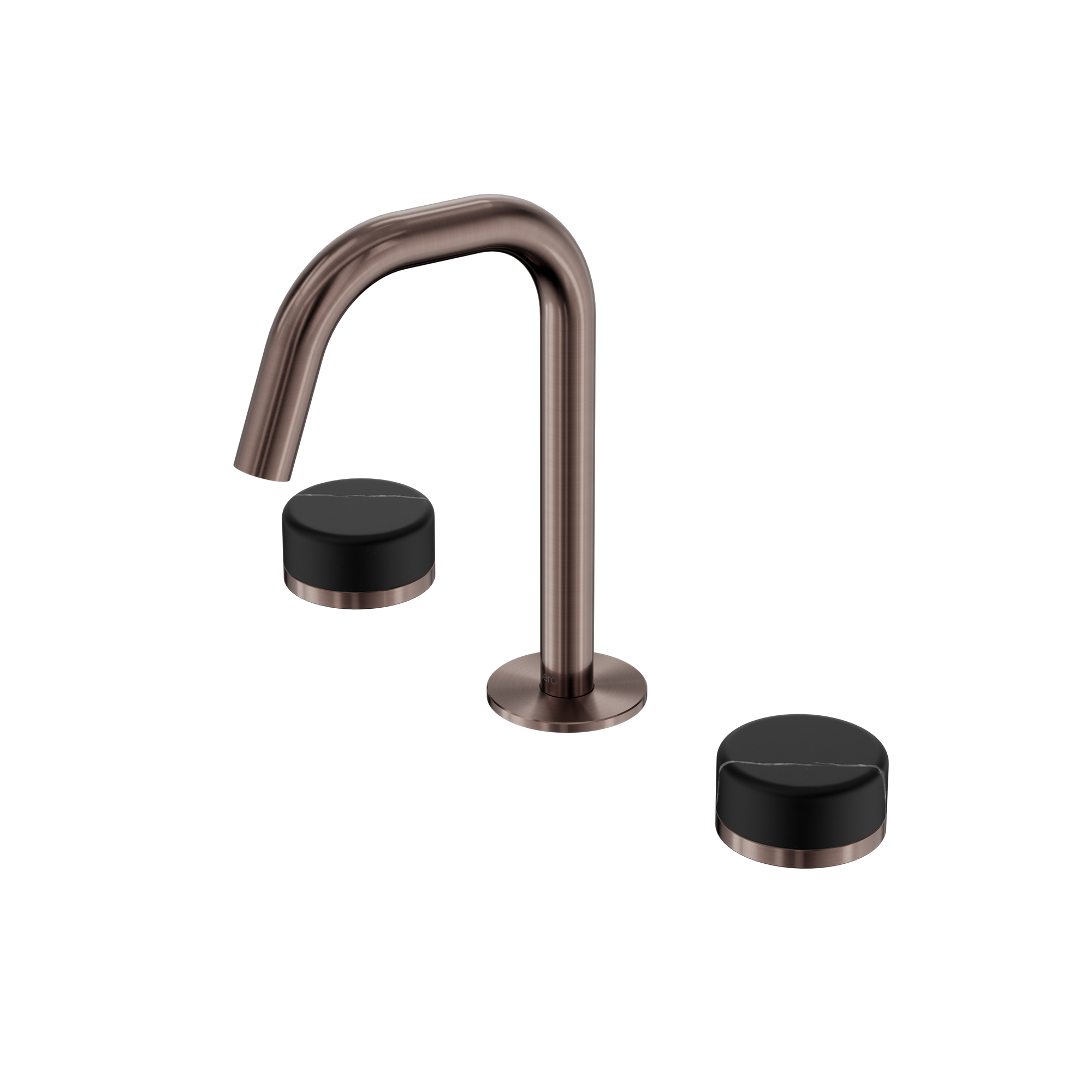 Serenity Basin Set Edge Spout With Marquina Black Handle Brushed Bronze