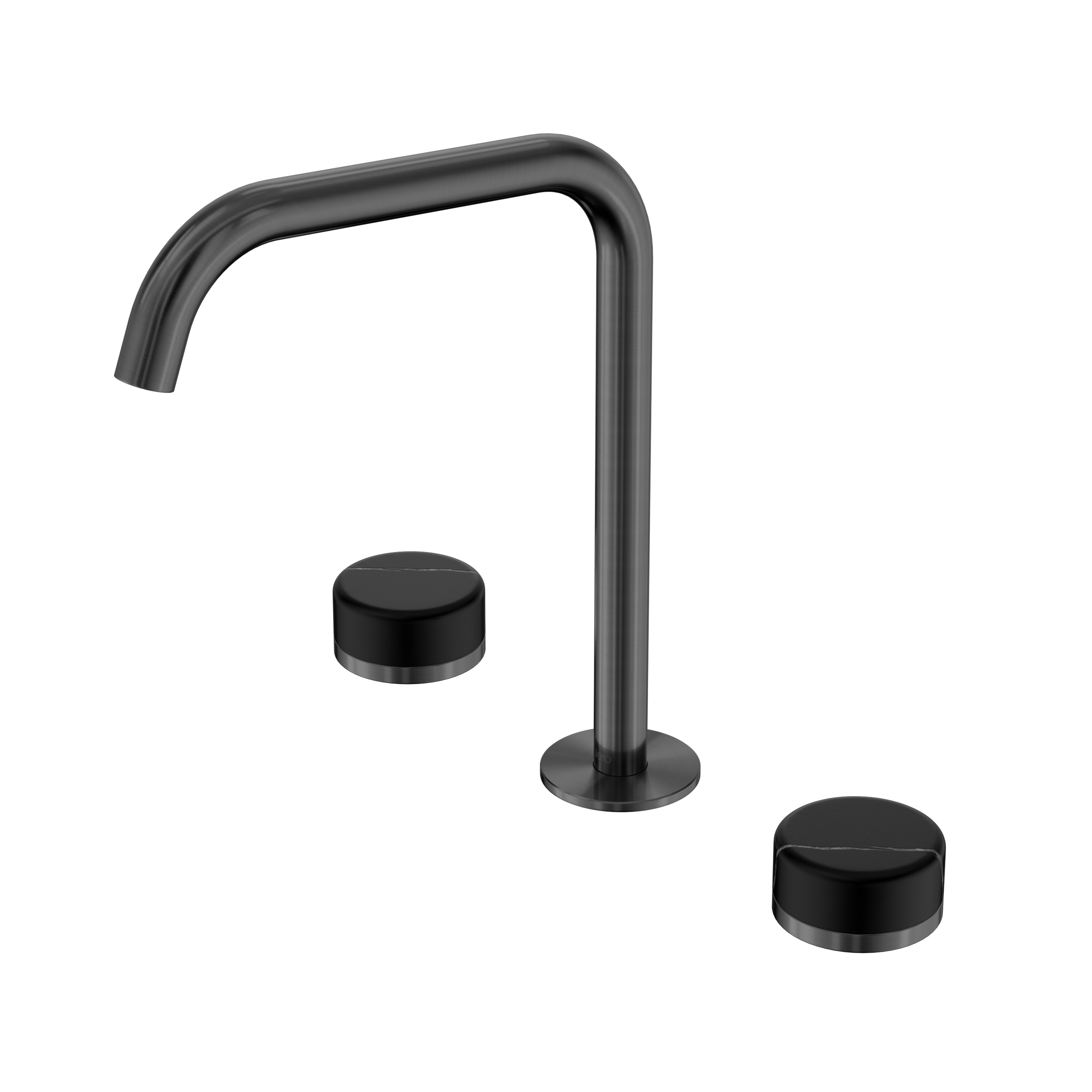 Serenity Bath/Kitchen Set Edge Spout With Marquina Black Handle Gun Metal