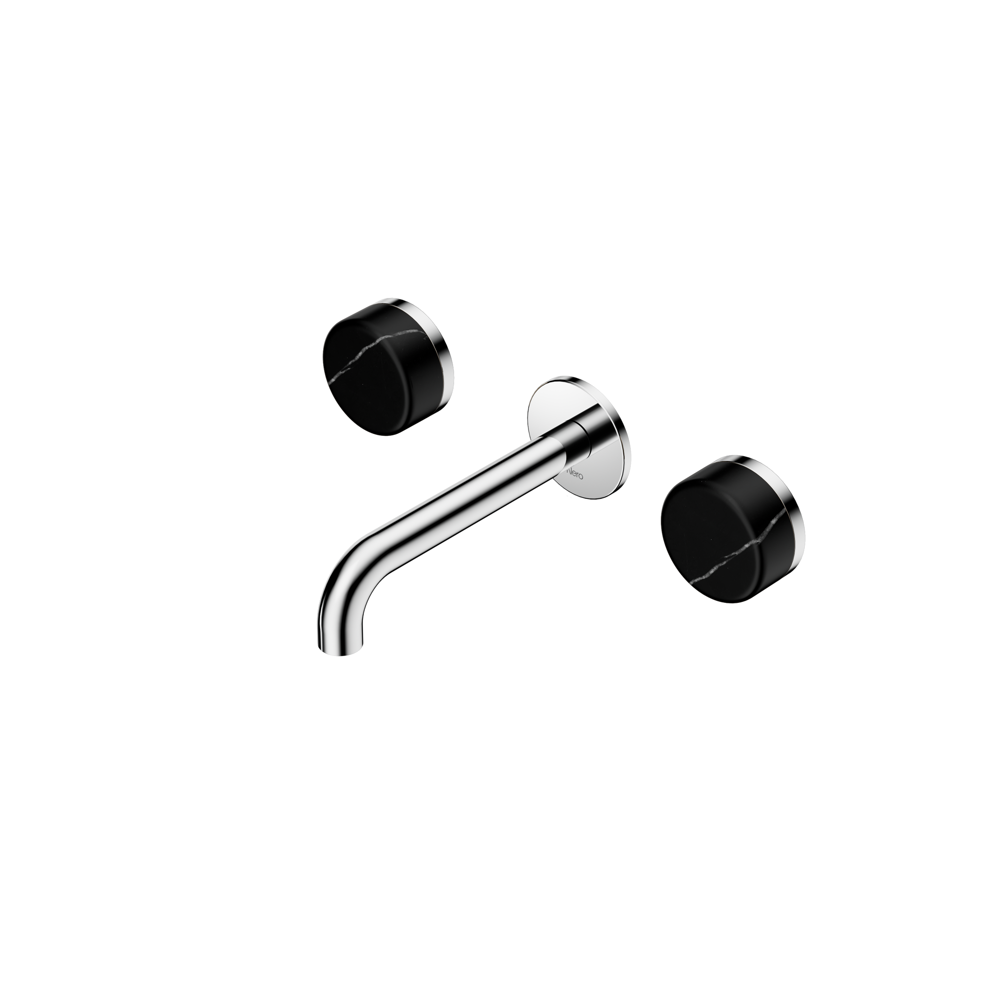 Serenity Wall Basin Set 160mm Spout With Marquina Black Handle Chrome