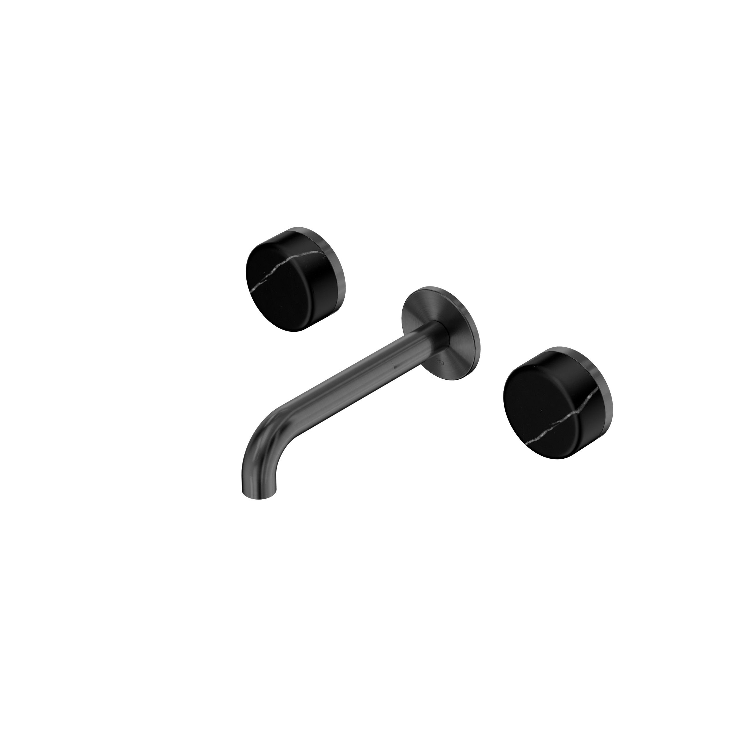 Serenity Wall Basin Set 160mm Spout With Marquina Black Handle Gun Metal