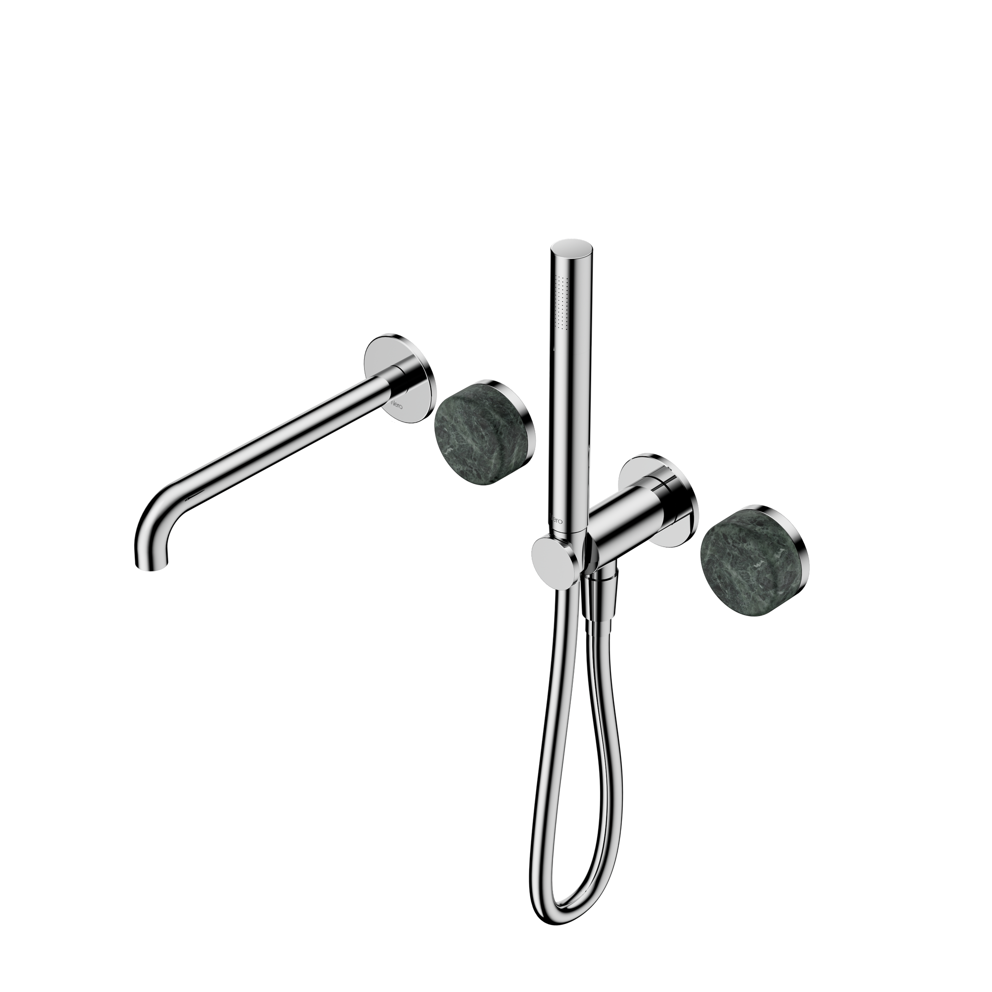 Serenity Progressive Shower System With Spout With Verde Alpi Handle And Slim Shower Chrome