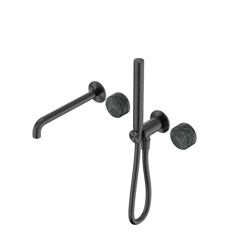 Serenity Progressive Shower System With Spout With Verde Alpi Handle And Slim Shower Gun Metal