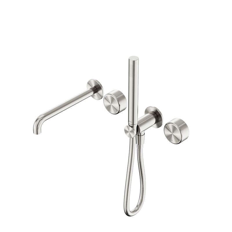 Serenity Progressive Shower System With Spout With Metal Handle And Slim Shower Brushed Nickel