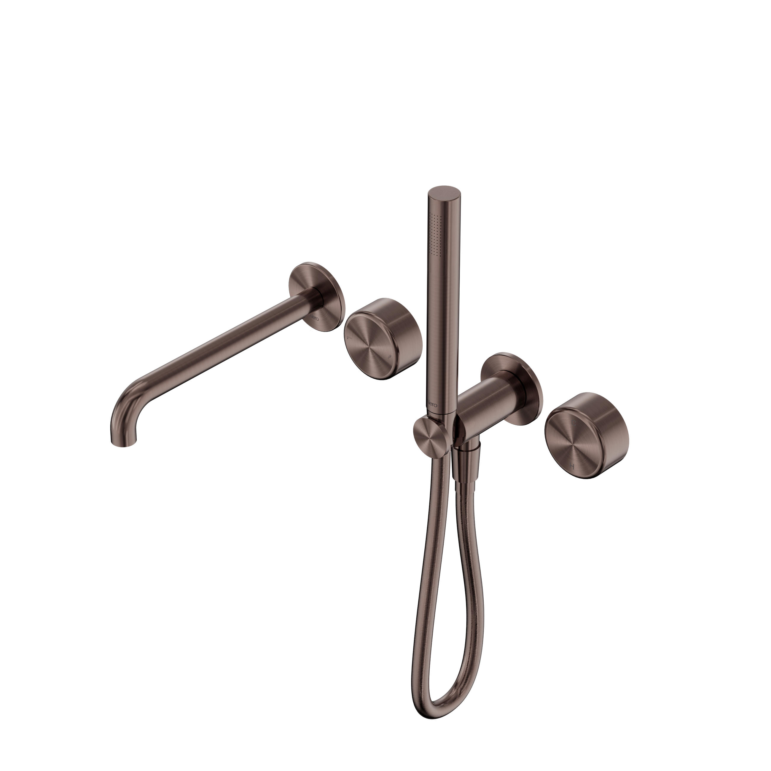 Serenity Progressive Shower System With Spout With Metal Handle And Slim Shower Brushed Bronze