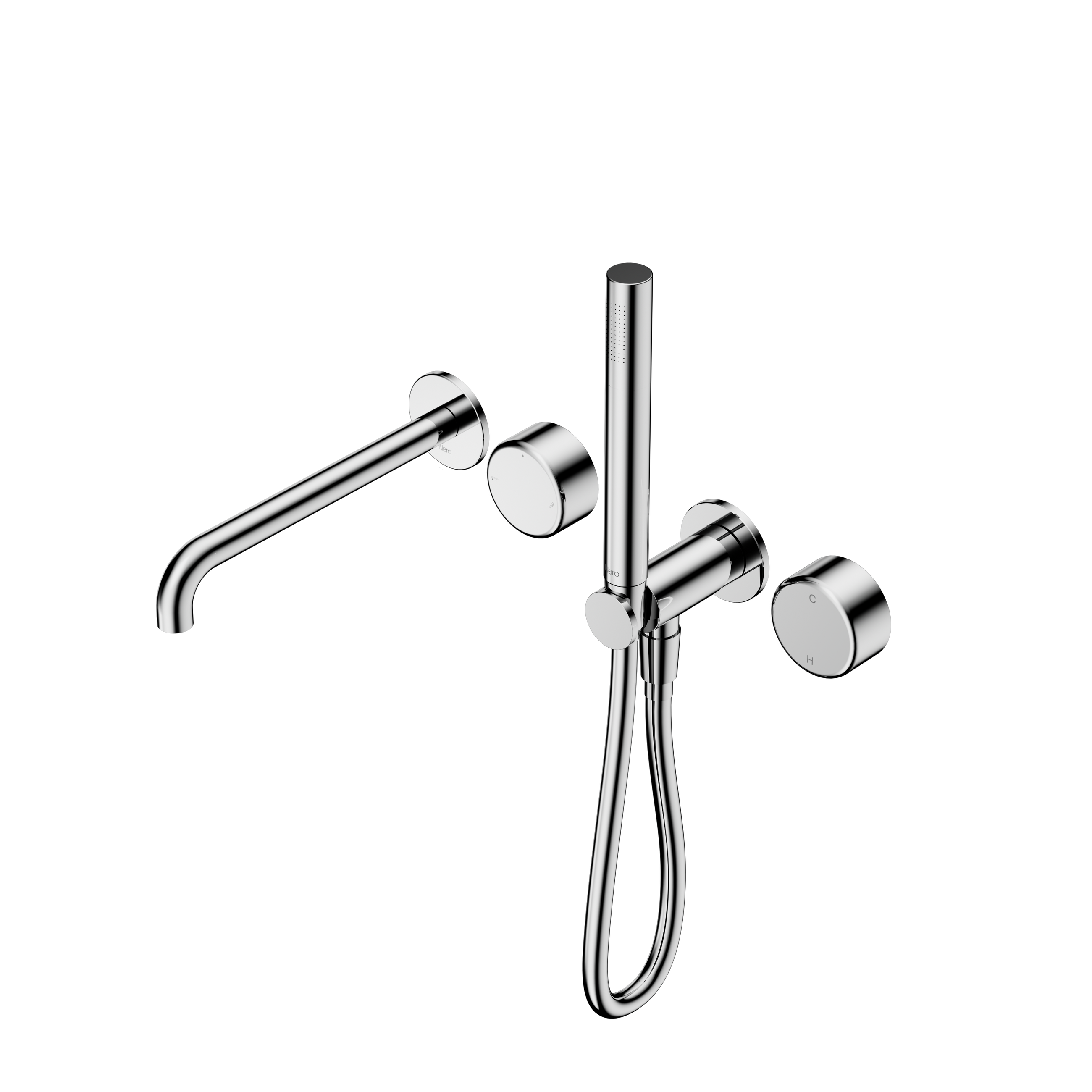 Serenity Progressive Shower System With Spout With Metal Handle And Slim Shower Chrome