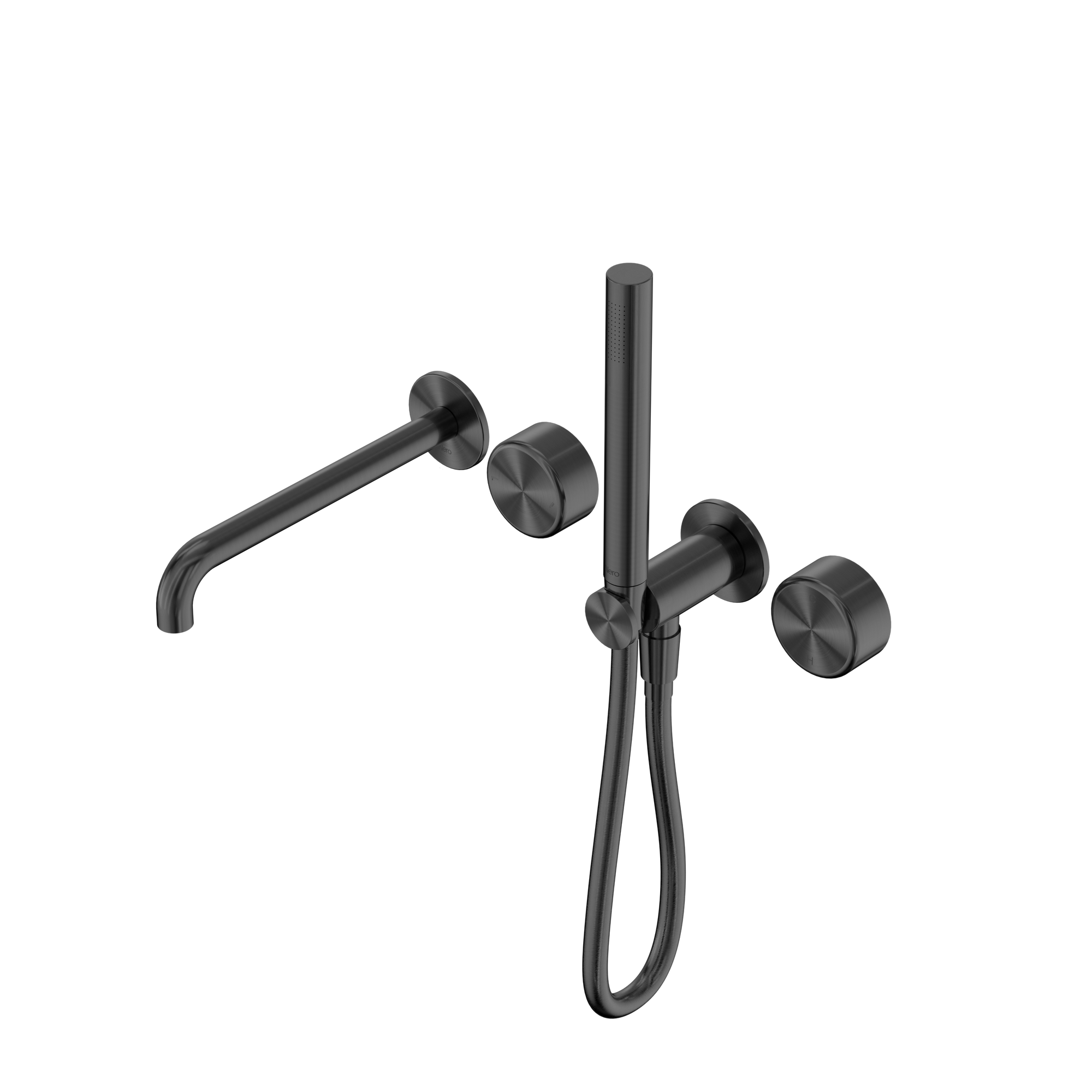 Serenity Progressive Shower System With Spout With Metal Handle And Slim Shower Gun Metal
