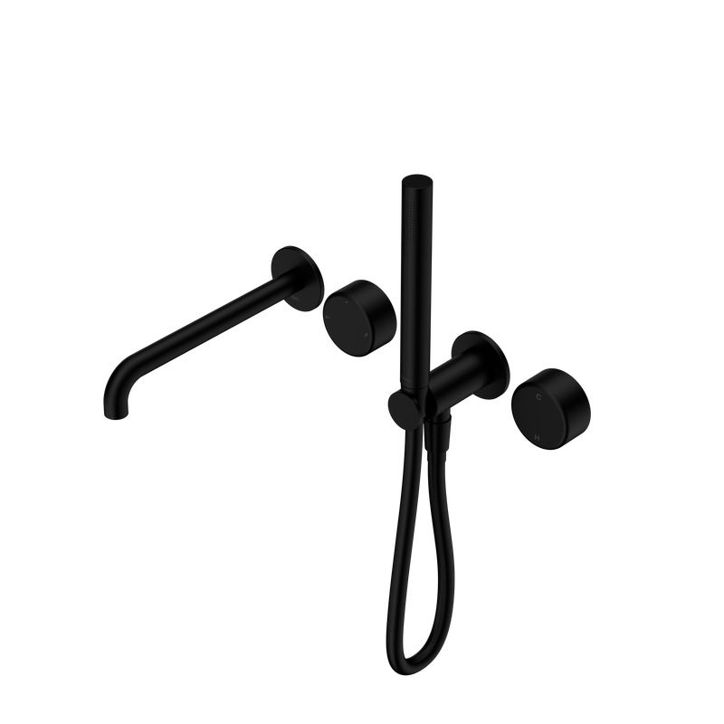 Serenity Progressive Shower System With Spout With Metal Handle And Slim Shower Matte Black