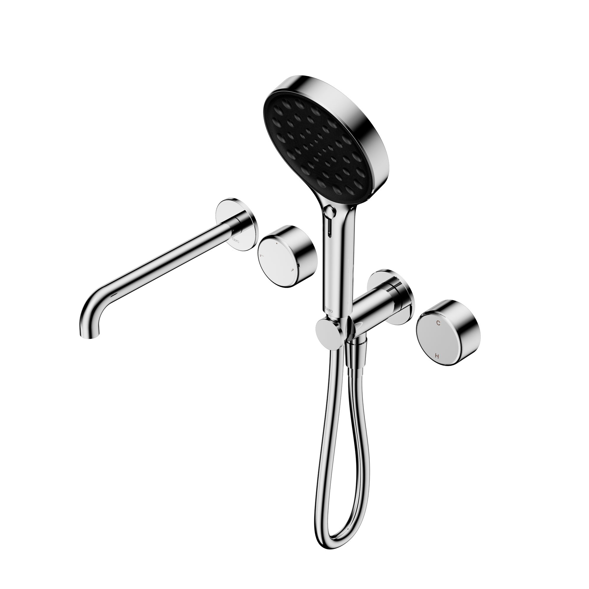Serenity Progressive Shower System With Spout With Metal Handle And Serenity Hand Shower Chrome