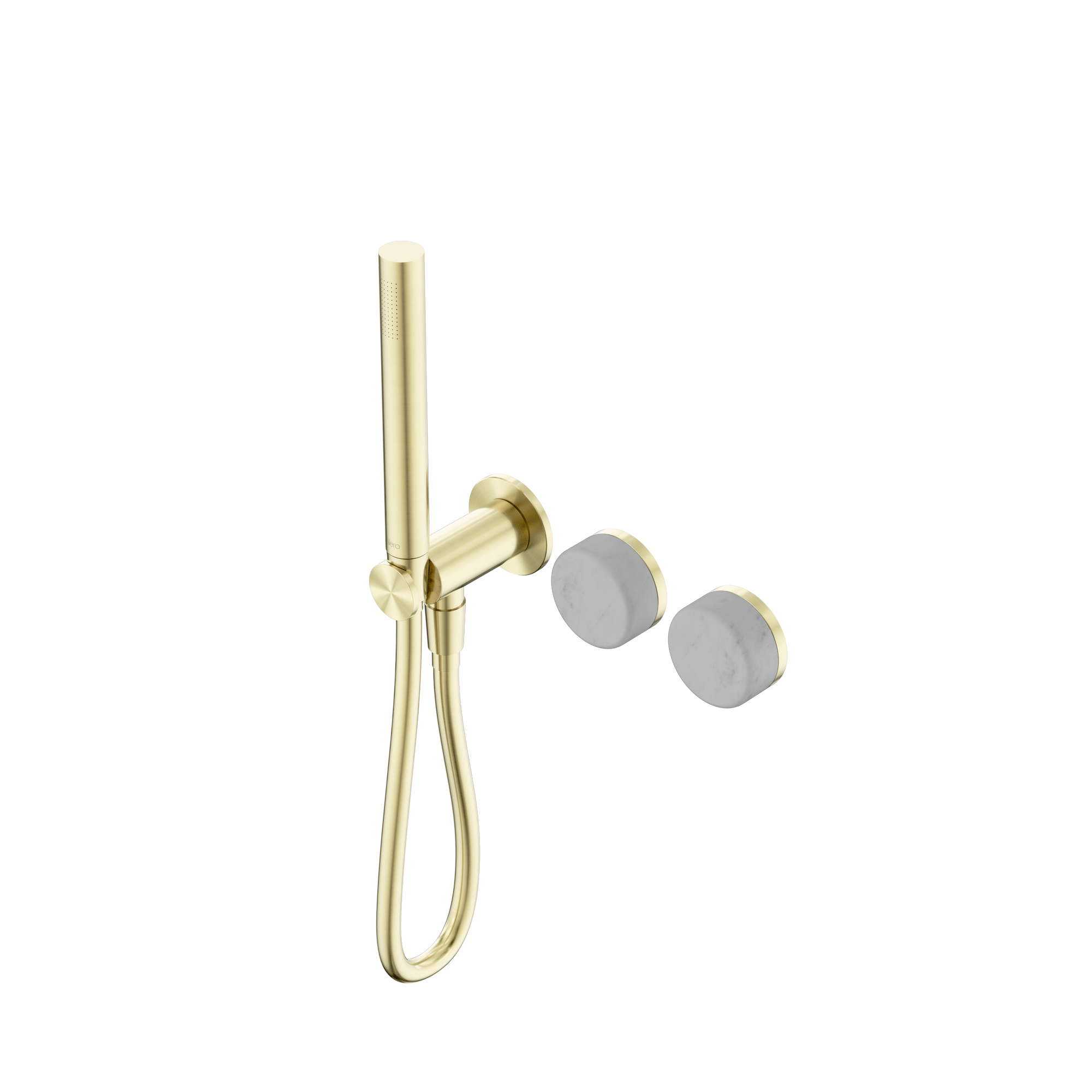 Serenity Progressive Shower System With Carrara Handle And Slim Shower Brushed Gold