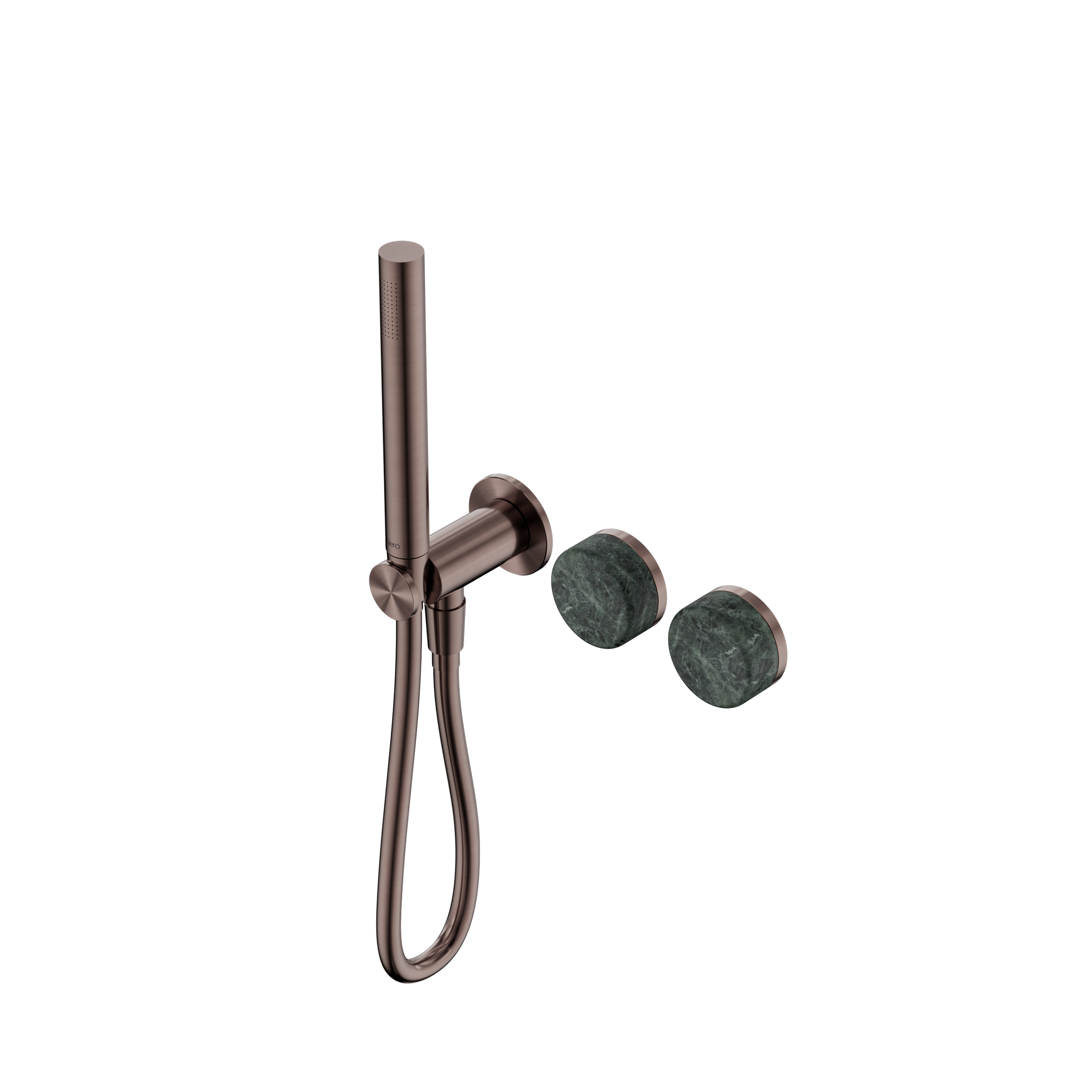 Serenity Progressive Shower System With Verde Alpi Handle And Slim Shower Brushed Bronze