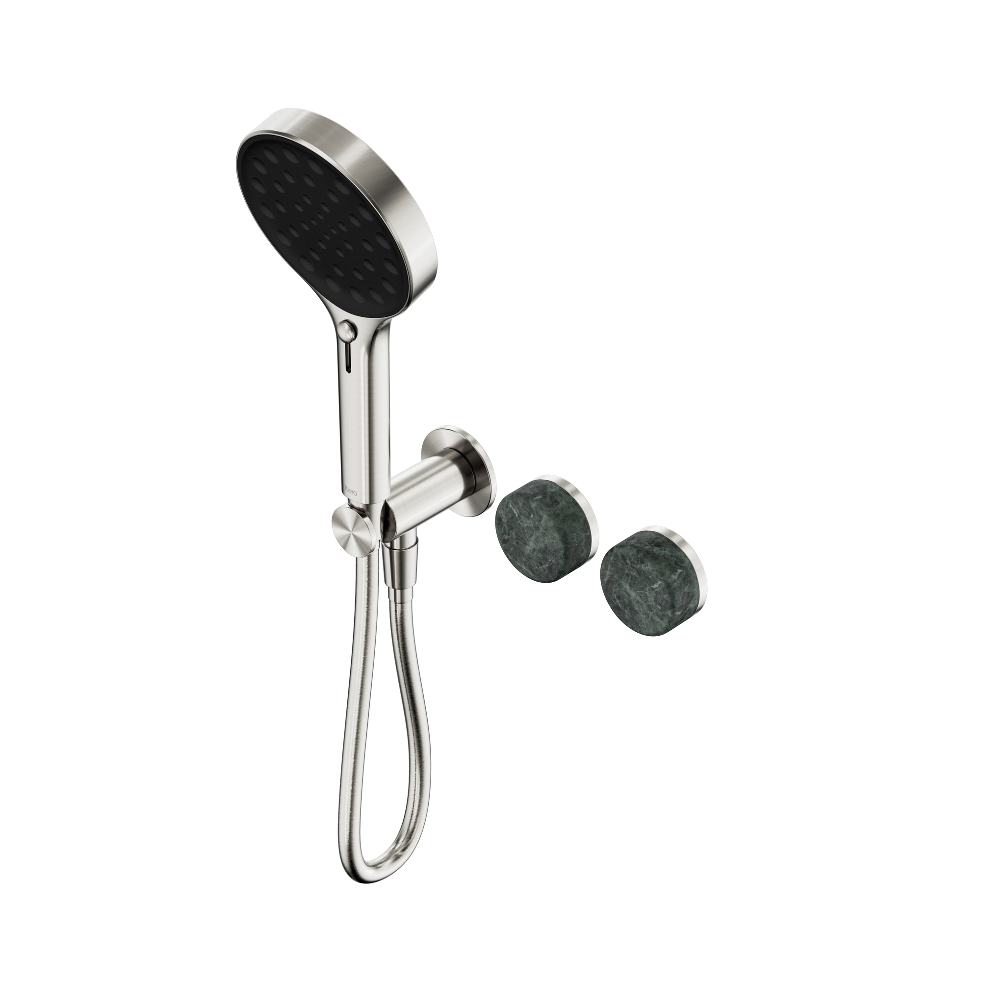 Serenity Progressive Shower System With Verde Alpi Handle And Serenity Hand Shower Brushed Nickel