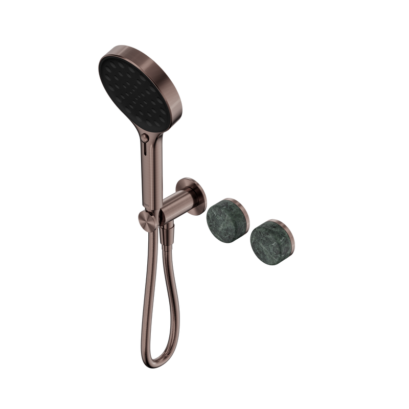Serenity Progressive Shower System With Verde Alpi Handle And Serenity Hand Shower Brushed Bronze