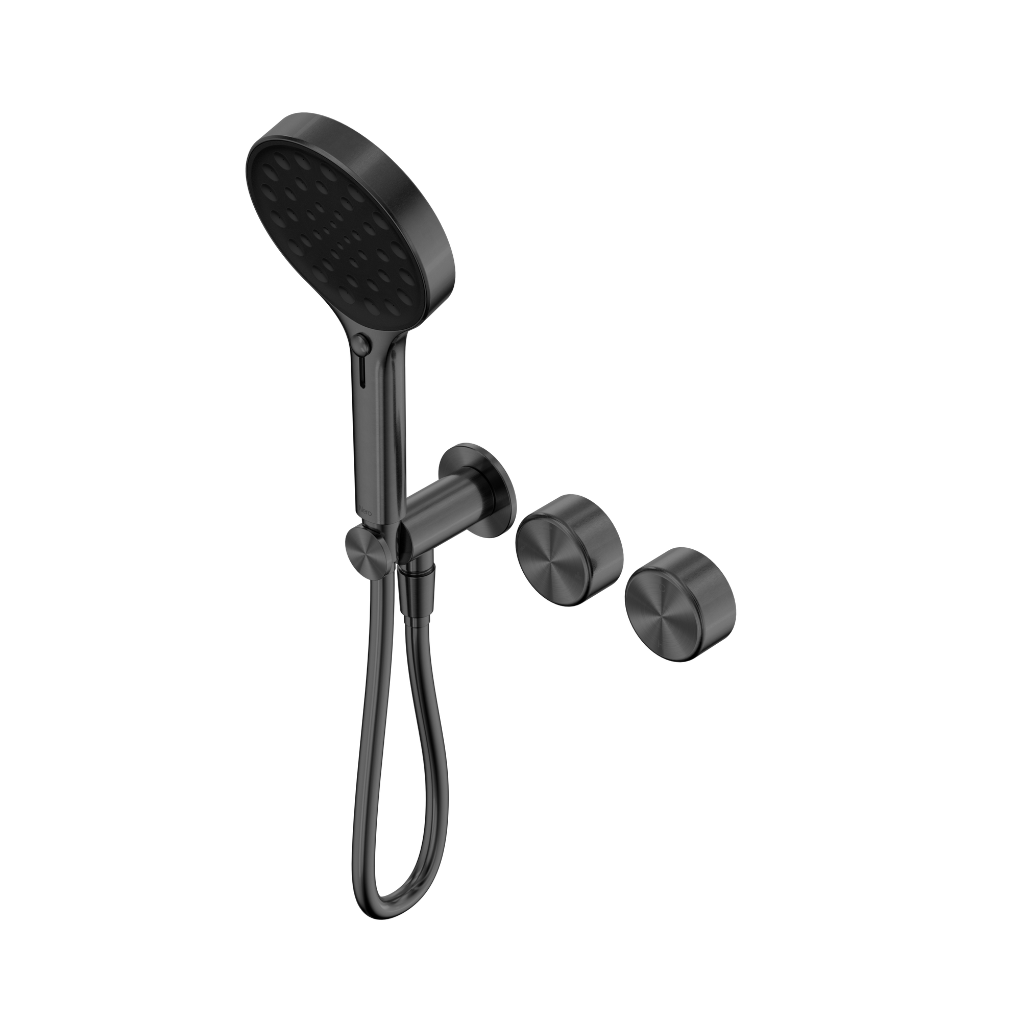 Serenity Progressive Shower System With Metal Handle And Serenity Hand Shower Gun Metal
