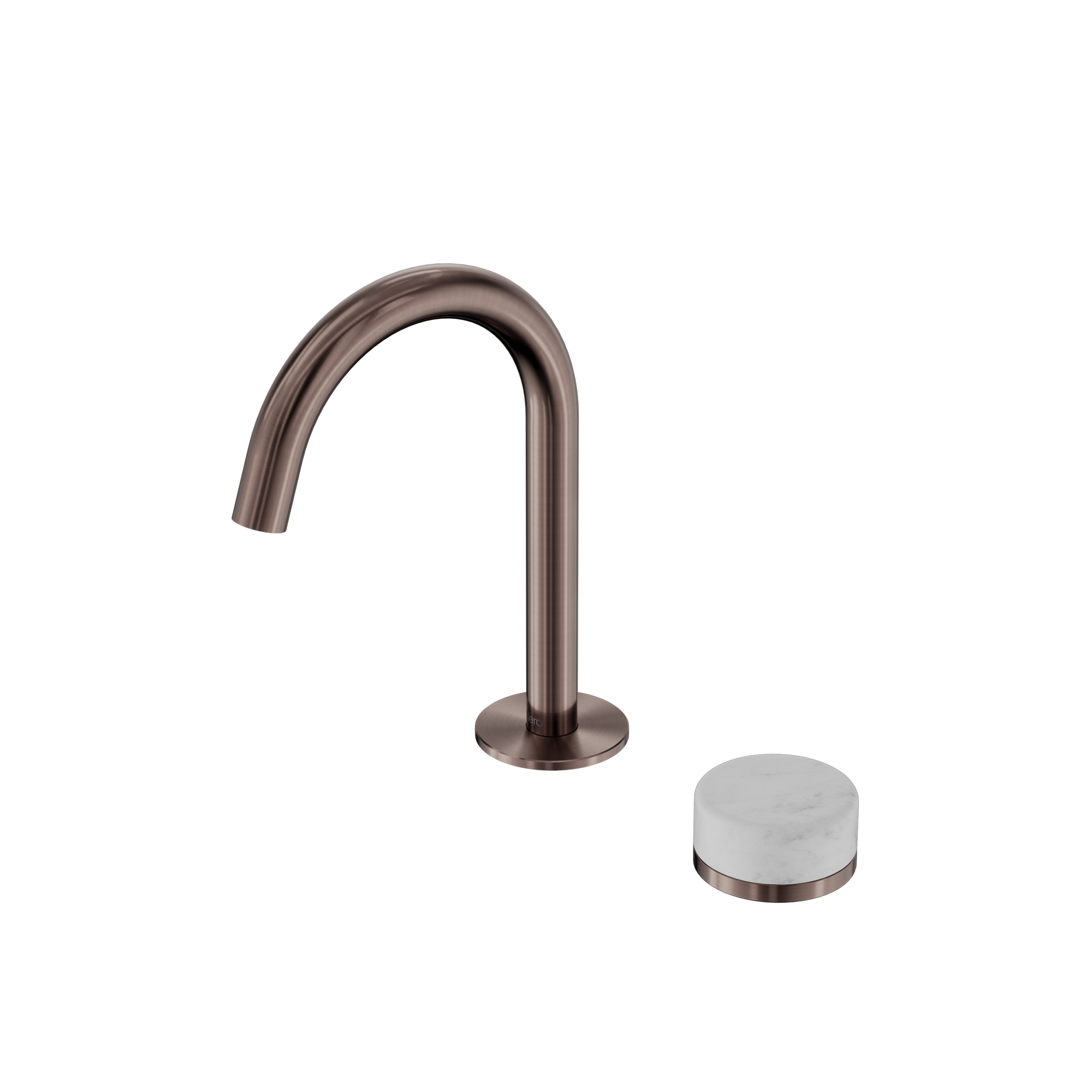 Serenity Progressive Basin Mixer Arc Spout With Carrara Handle Brushed Bronze
